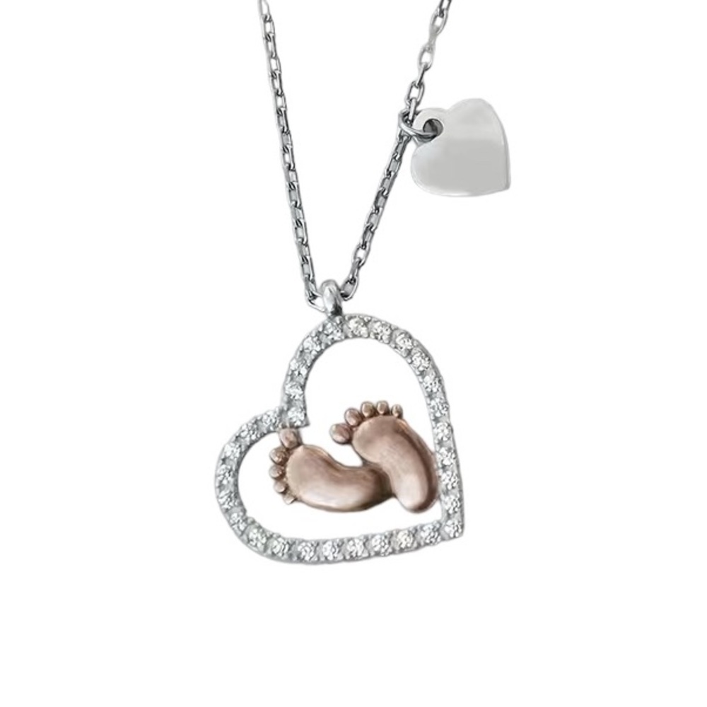 Mama To Be New Mom Baby Shower Heart Necklace - Picture 2 of 4